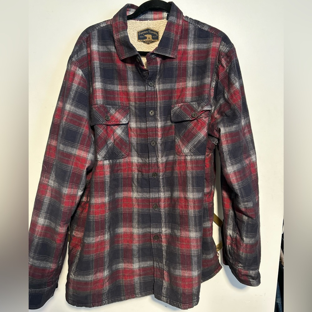 Sherpa lined flannel jacket